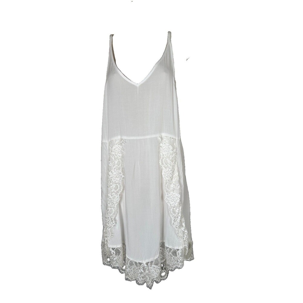 Intimately Free People sheer Eyelashes Slip in Shell asymmetrical hem Sz M